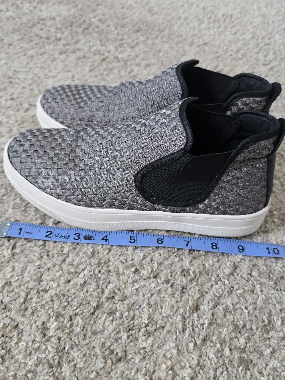 Bernie Mev Woven Slip-On Casual Shoes Suede Upper Gray/Black US 8.5 EU 39